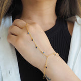 14k Gold Filled SAPPHIRE CZ Shaker Dainty Hand Piece