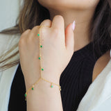 14k Gold Filled EMERALD CZ Shaker Dainty Hand Piece