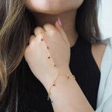 14k Gold Filled GARNET CZ Shaker Dainty Hand Piece