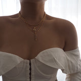 Gold Filled Molten Champagne CZ Diamond Necklace