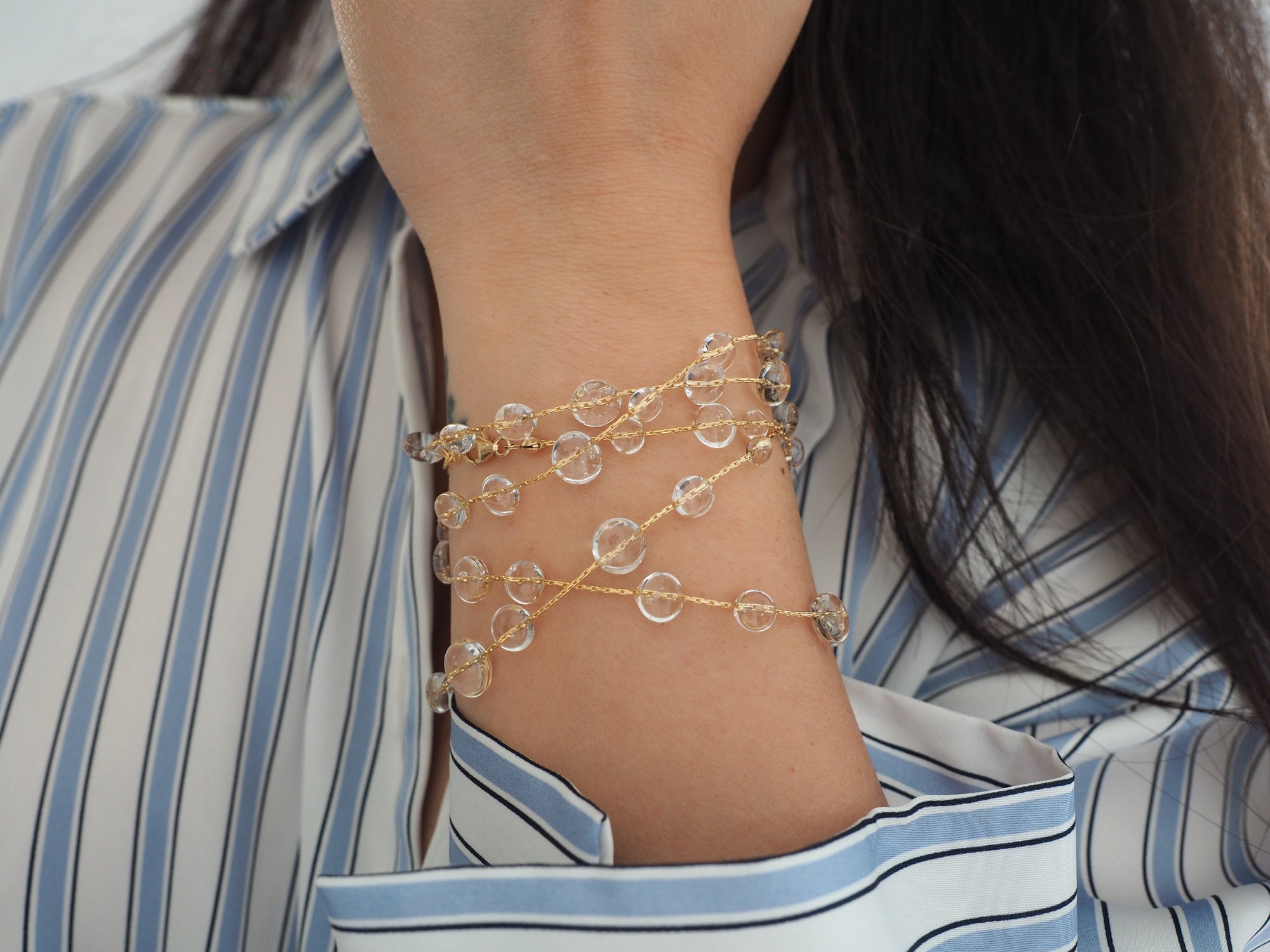 14k Gold Filled Dew Drops Multiway Belly Chain, Necklace, Wrap Bracelet
