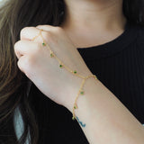 14k Gold Filled PERIDOT CZ Shaker Dainty Hand Piece