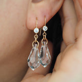 Crystal Teardrop 14k Gold Filled Dangle Earrings | Sold as Pair
