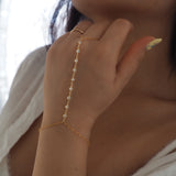 Gold Filled CZ Line Hand Piece Bracelet