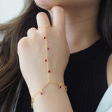 14k Gold Filled GARNET CZ Shaker Dainty Hand Piece