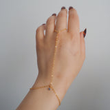 14k Gold Filled Tiny BLUE TOPAZ Classic Dainty Hand Chain