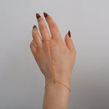 14k Gold Filled Tiny BLUE TOPAZ Classic Dainty Hand Chain