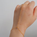 14k Gold Filled Tiny BLUE TOPAZ Classic Dainty Hand Chain