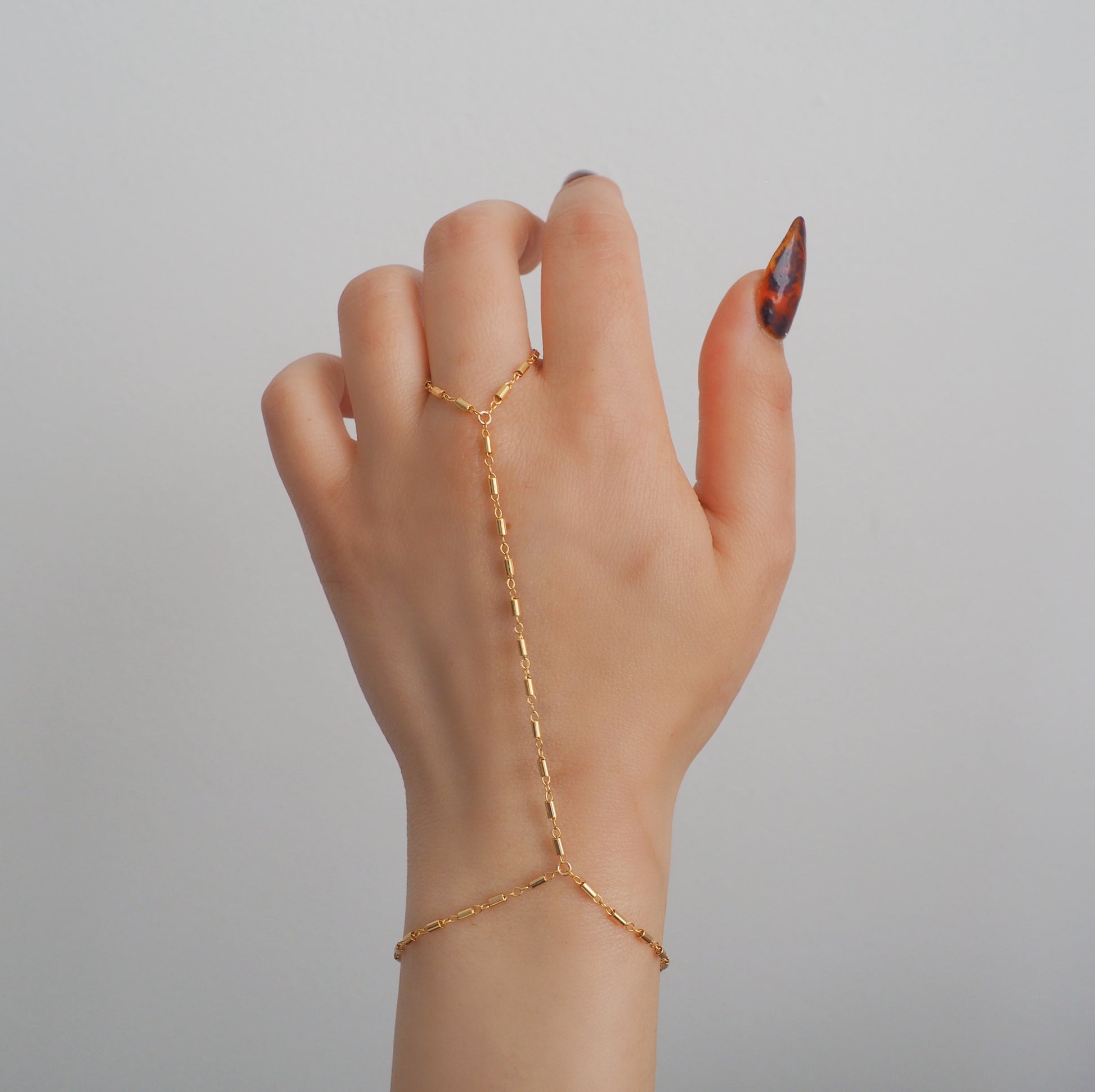 14k Gold Filled Bohemian Dainty Hand Chain