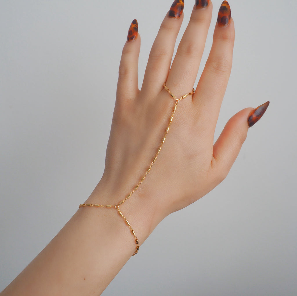 14k Gold Filled Bohemian Dainty Hand Chain