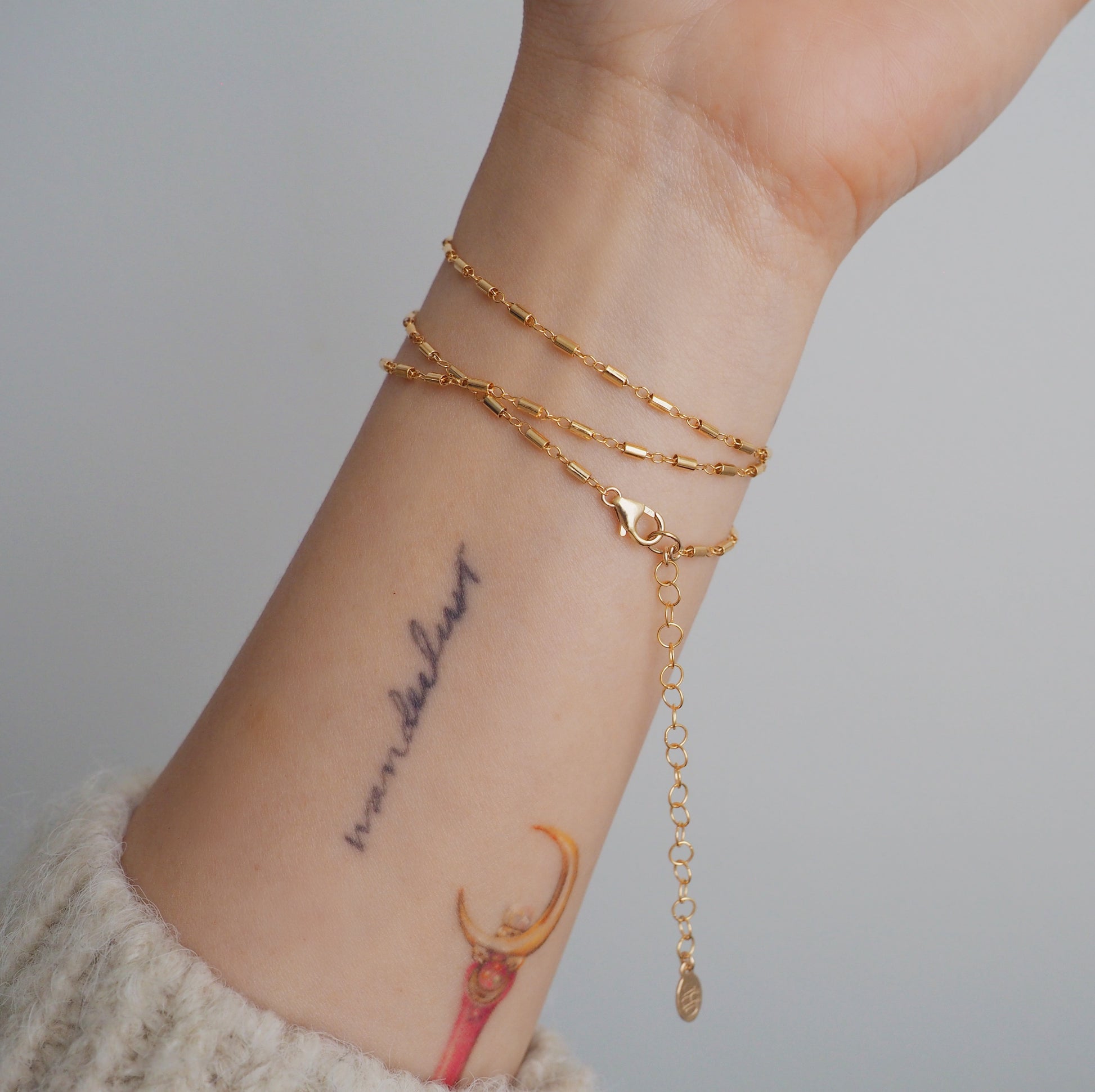 14k Gold Filled Bohemian Wrap Hand Piece Bracelet