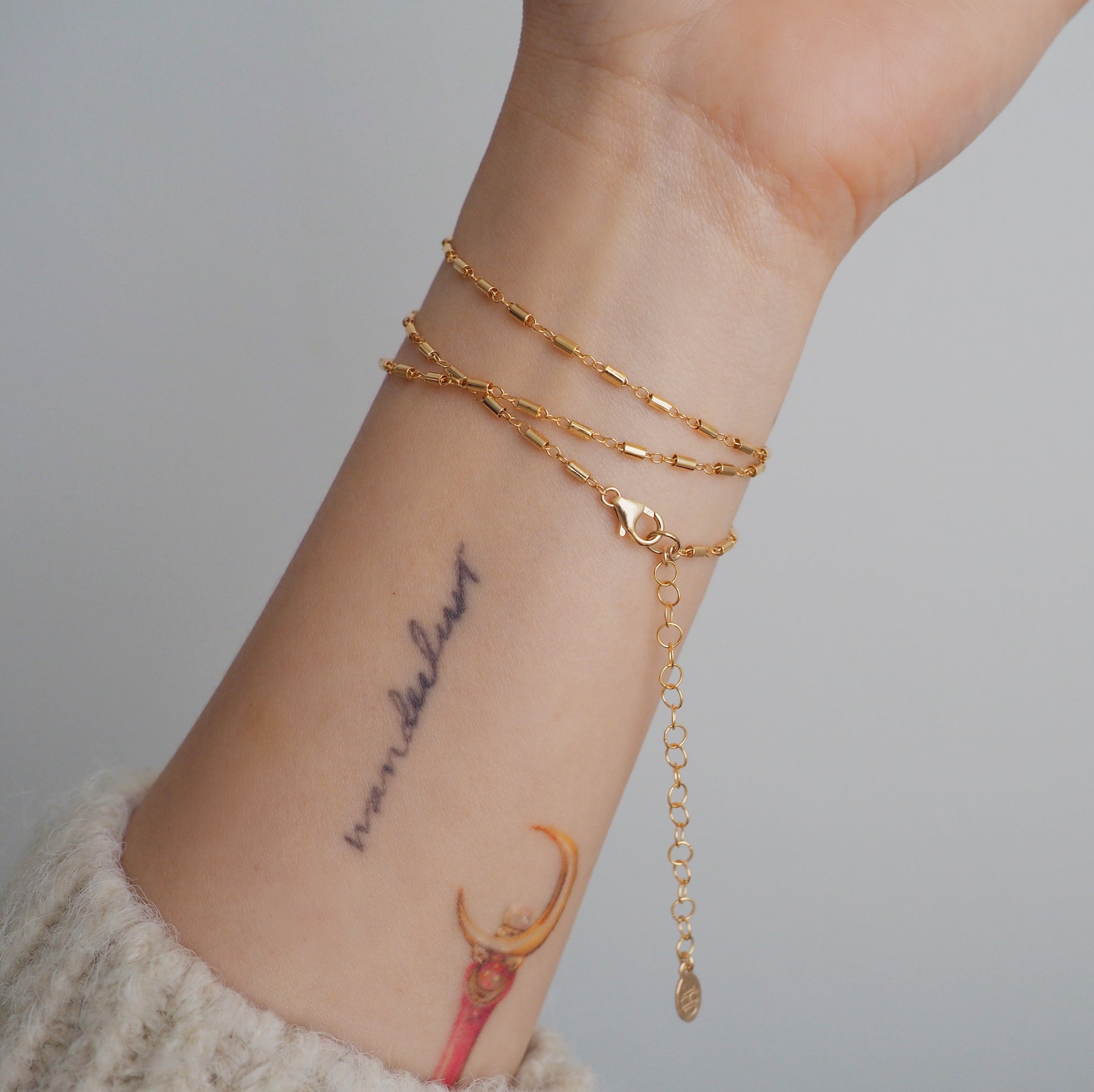 14k Gold Filled Bohemian Wrap Hand Piece Bracelet