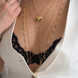 14k Gold Filled Dripping EMERALD CZ Shaker Belly Chain, Multiway Necklace, Bracelet | VERSION 2.0