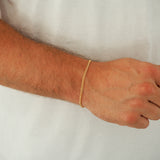 Mens Minimalistic 14k Gold Filled Flat Curb Chain Bracelet