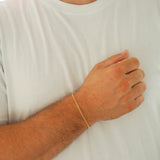 Mens Minimalistic 14k Gold Filled Flat Curb Chain Bracelet