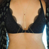 14k Gold Filled with 14k Solid Gold GARNET Coin Double V Dainty Body Chain