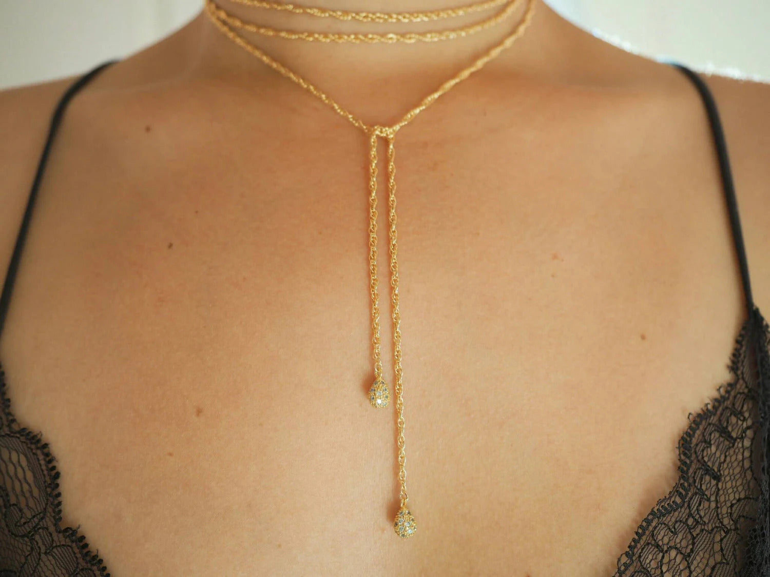 14k Gold Filled Braided Rope Chain Wrap Choker Necklace