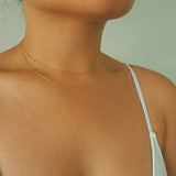 14k Gold Filled Speckled Chain Necklace and Bracelet | Multiway Necklace