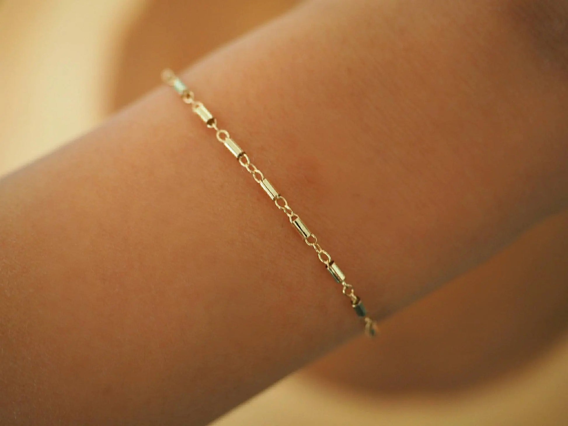 14k Gold Filled Bohemian Dainty Chain Bracelet