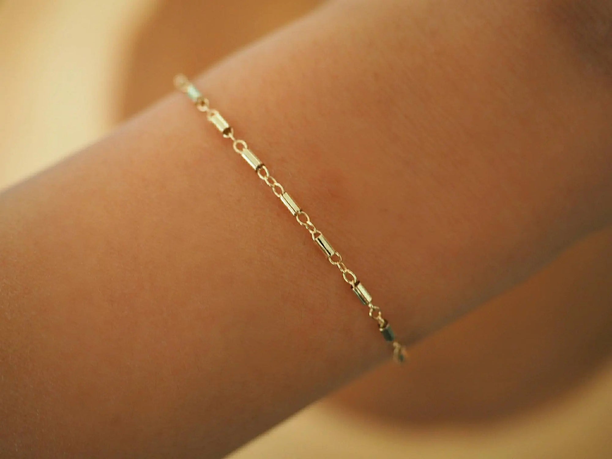 14k Gold Filled Bohemian Dainty Chain Bracelet