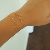 14k Gold Filled Speckled Chain Necklace and Bracelet | Multiway Necklace
