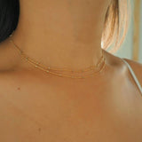 14k Gold Filled Speckled Chain Necklace and Bracelet | Multiway Necklace