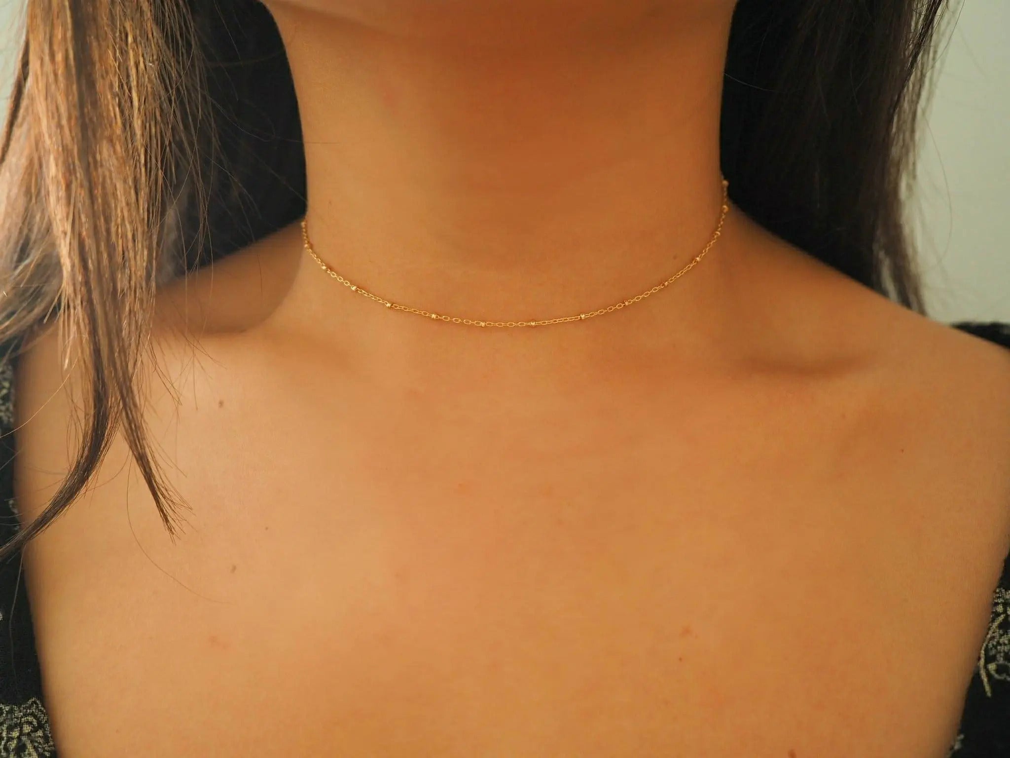 14k Gold Filled Ball Chain Dainty Necklace – DianaHoDesigns