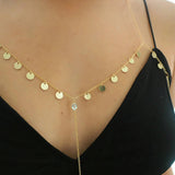 14k Gold Filled Coins & White Topaz Chain Bralette Halter Top Body Chain