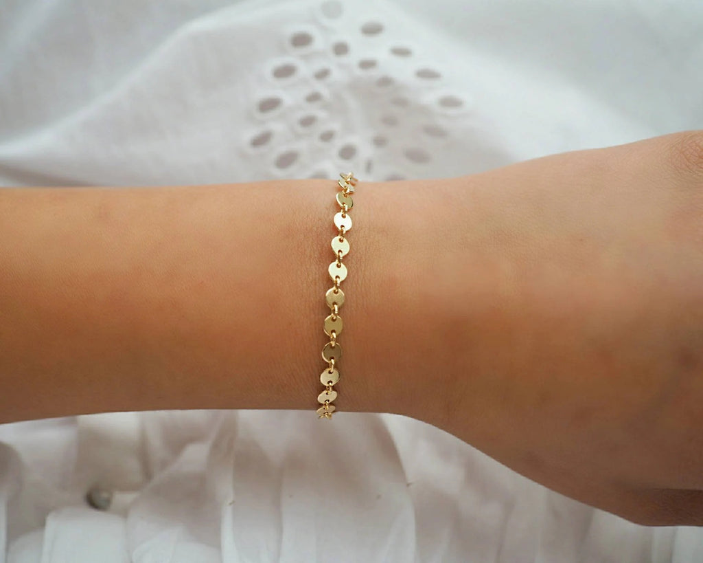 14k Gold Filled Coin Chain Bracelet