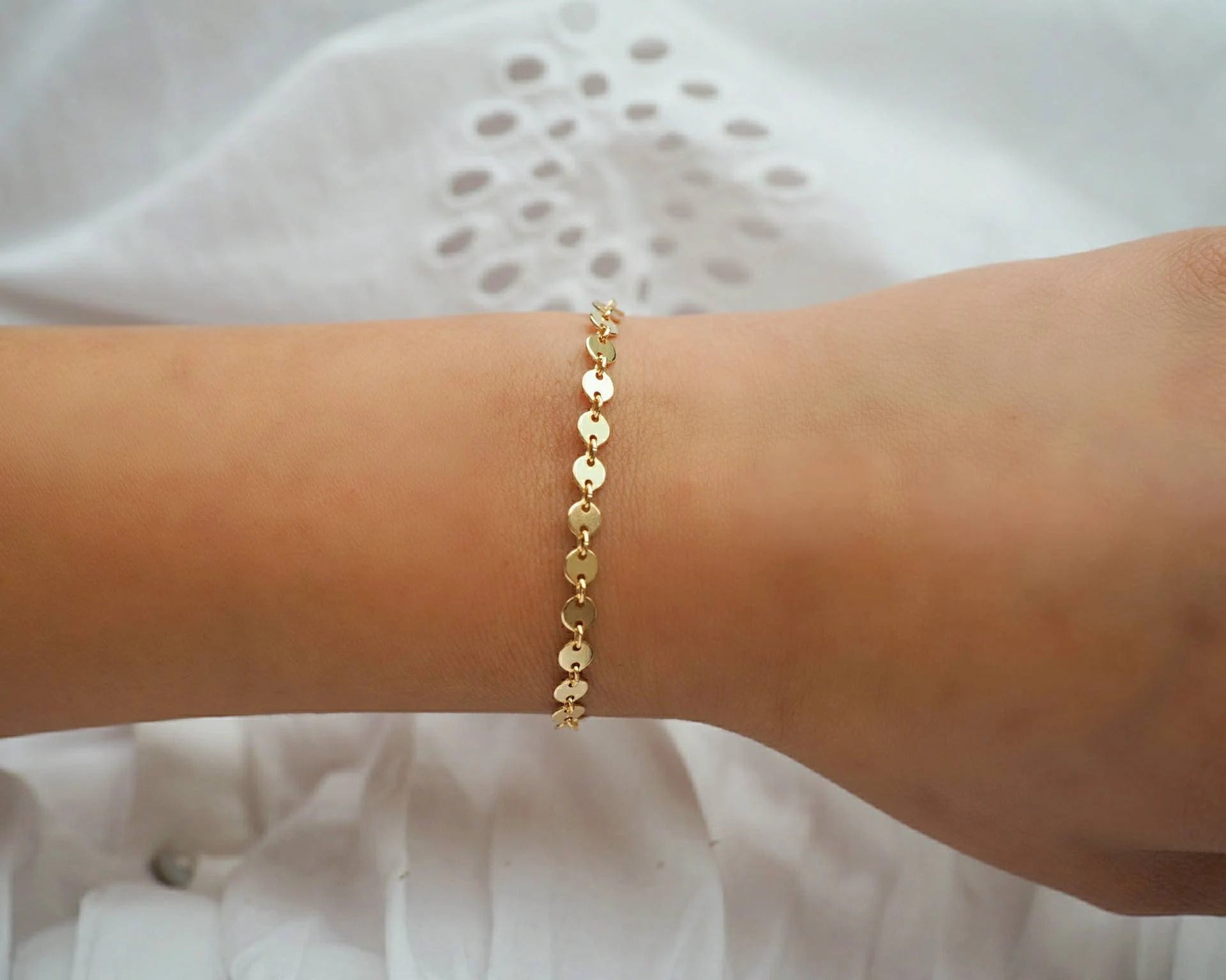 14k Gold Filled Coin Chain Bracelet
