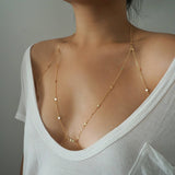 14k Gold Filled Tiny Coins Halter Top Body Chain VERSION 2.0