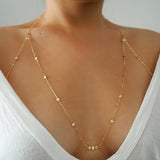 14k Gold Filled Tiny Coins Halter Top Body Chain VERSION 2.0