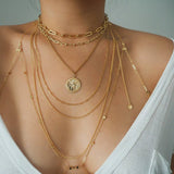 14k Gold Filled Tiny Coins Halter Top Body Chain VERSION 2.0