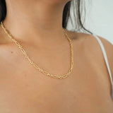 14k Gold Filled Textured Figaro Chain Necklace