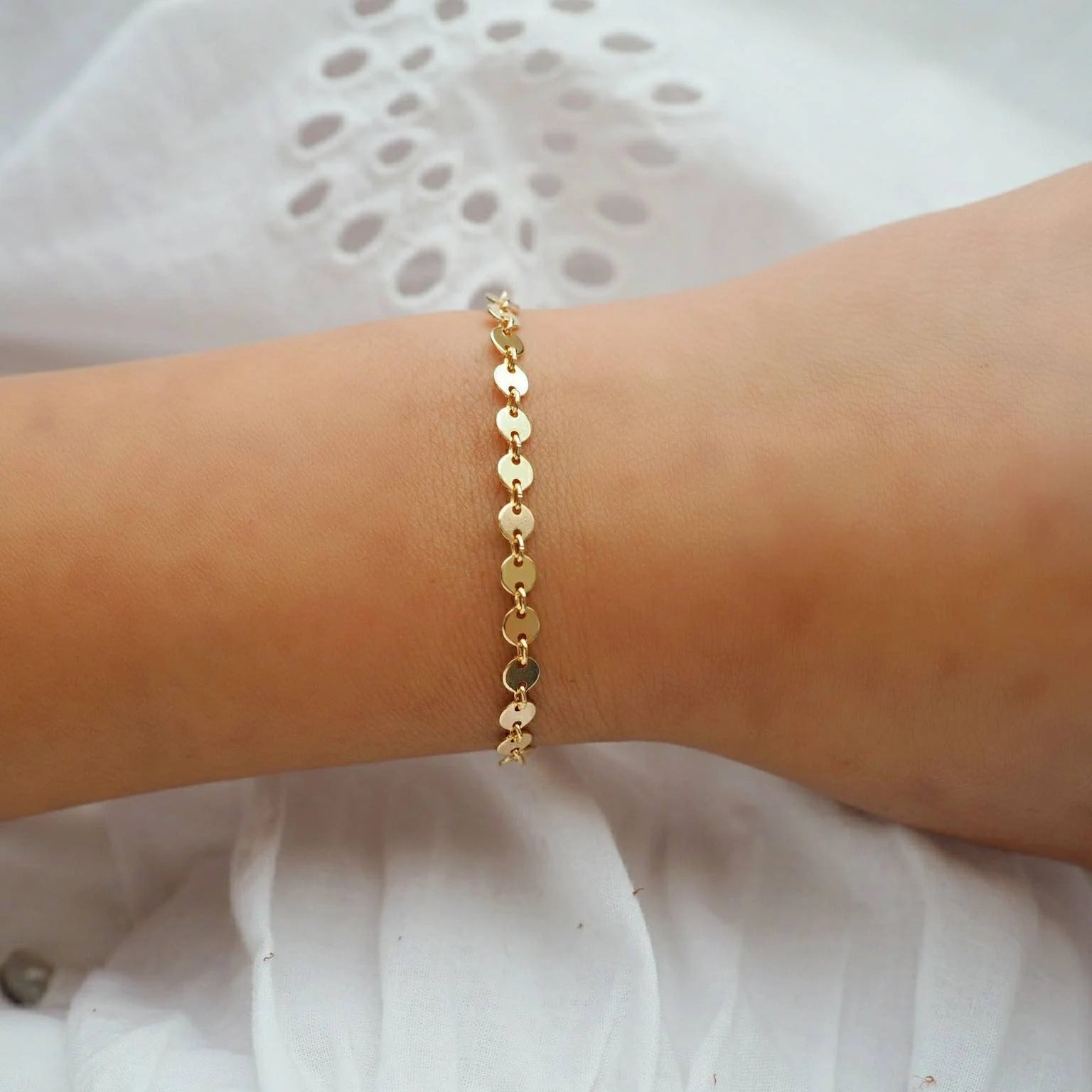 14k Gold Filled Coin Chain Bracelet