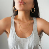 14k Gold Filled Textured Figaro Chain Necklace