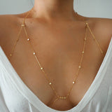14k Gold Filled Tiny Coins Halter Top Body Chain VERSION 2.0