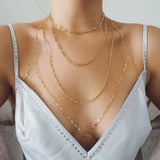 14k Gold Filled Textured Figaro Chain Necklace