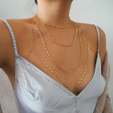 14k Gold Filled Textured Figaro Chain Necklace