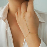 14k Gold Filled with 14k Solid Gold WHITE TOPAZ Dainty Hand Piece
