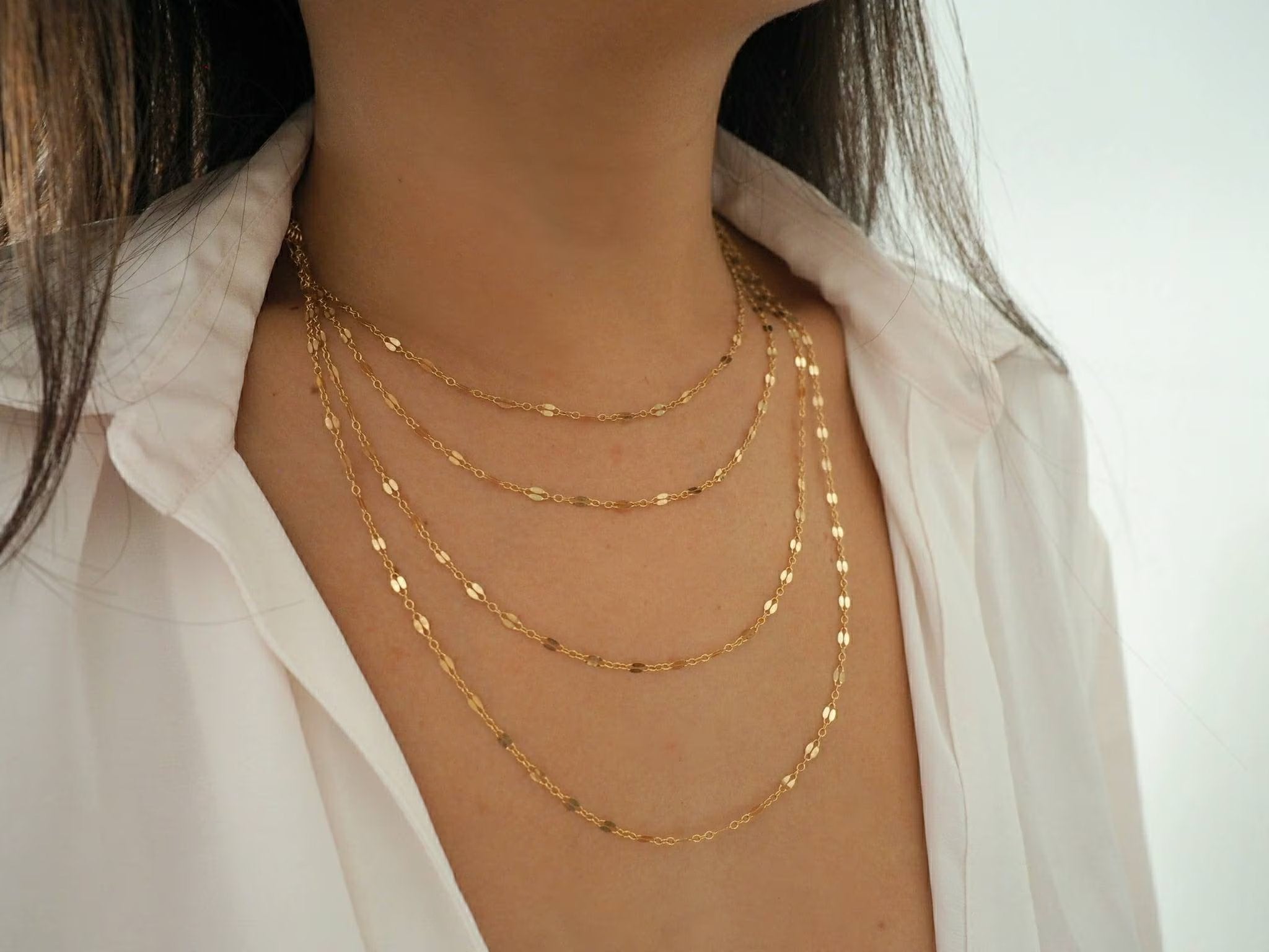 14k Gold Filled Ball Chain Dainty Necklace – DianaHoDesigns