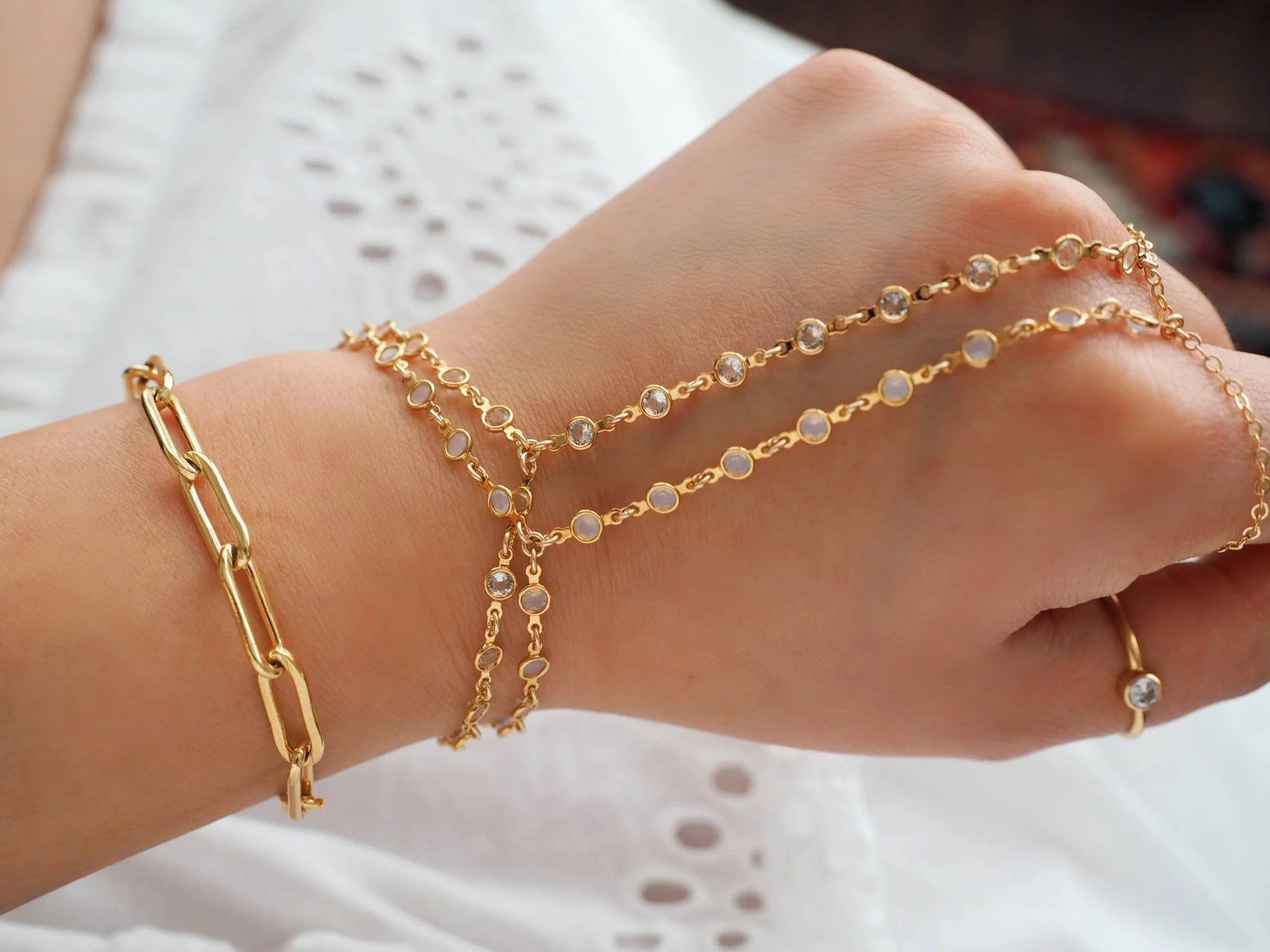 Swarovski OPAL OPALITE Dainty Hand Piece