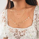 14k Gold Filled Coins & White Topaz Chain Bralette Halter Top Body Chain
