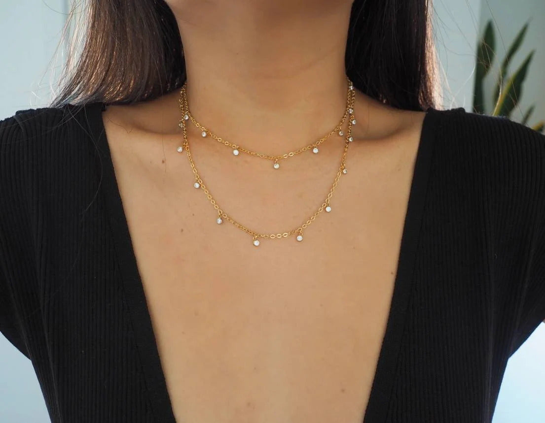 14k Gold Filled CZ Diamonds Multiway Necklace, Belly Chain & Wrap Bracelet | Version 2.0