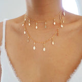 14k Gold Filled Oval Discs with Swarovski Crystals Shaker Belly Chain and Necklace