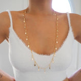 14k Gold Filled Oval Discs with Swarovski Crystals Shaker Belly Chain and Necklace