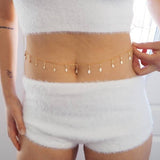 14k Gold Filled Oval Discs with Swarovski Crystals Shaker Belly Chain and Necklace