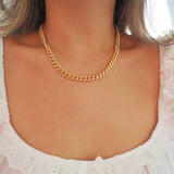 14k Gold Filled Large 9mm Link Curb Chain Necklace | Heavyweight