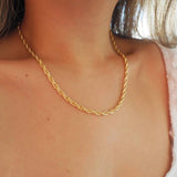 14k Gold Filled Braided Rope Chain Necklace | Thick