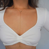 14k Gold Filled with 14k Solid Gold Labradorite Triple Marquise Dainty Line Body Chain